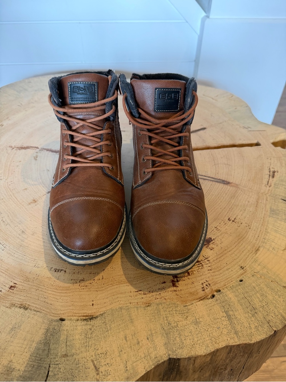 Men's Brown Leather Lace-Up Ankle Boots